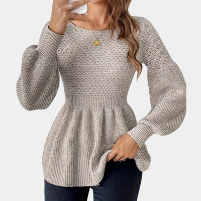 Strickpullover mit Puffärmeln | Elegant und Bequem | Figurschmeichelnder Schnitt