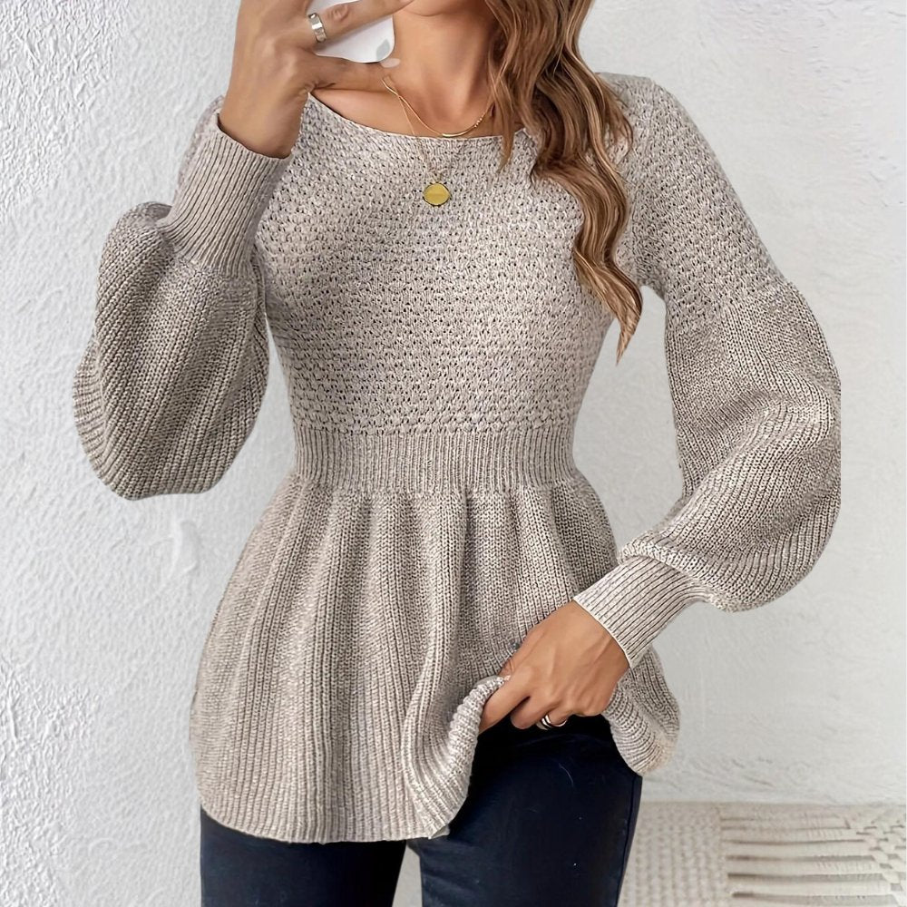 Strickpullover mit Puffärmeln | Elegant und Bequem | Figurschmeichelnder Schnitt