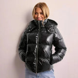 Pufferjacke Winter Damen Kurz in Schwarz