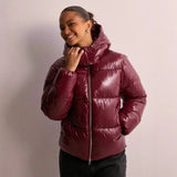Pufferjacke Winter Damen Kurz in Weinrot