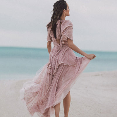 Heidi-Mode | Lange Rosa Bohème-Kleider