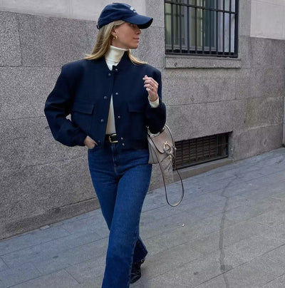 Samt-Bomberjacke | Luxuriös und Modern | Minimalistisches Design