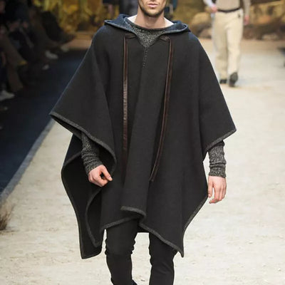Arthur - Langer Poncho-Kapuzenmantel