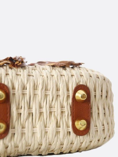 Lina | Kleine Schultertasche aus Strohseil mit verstellbarem Riemen & Quasten-Detail – Crossbody Sommertasche