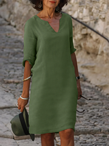 Skylar – Elegantes Damen Freizeitkleid in Olive Green