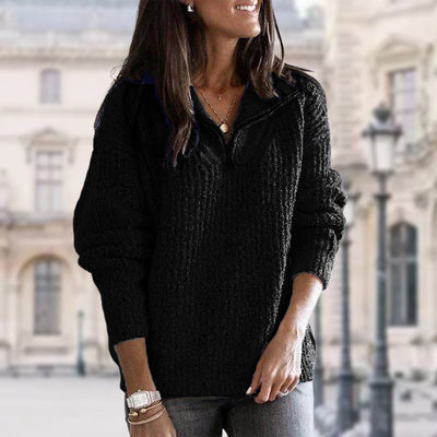 Schicker Damenpullover mit Reißverschlusskragen - Beate