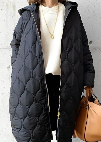 Schicker warmer Wintermantel mit Kapuze für Frauen - Milena