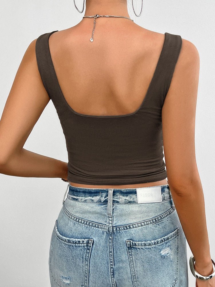 Damen Tanktop Baumwolle Slim Fit mit Twist-Detail – sommerlich und lässig