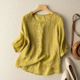 Sonia – Elegante Damen Spitzenbluse in Yellow
