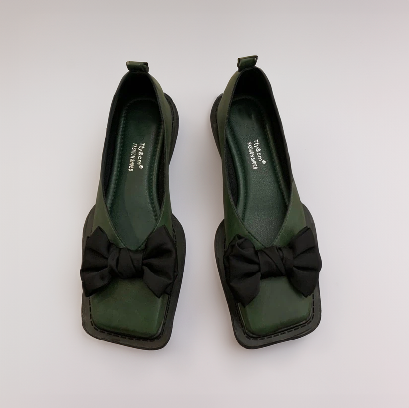 Caramina - Stilvolle Hahnentritt-Ballerinas mit Schleife Damen