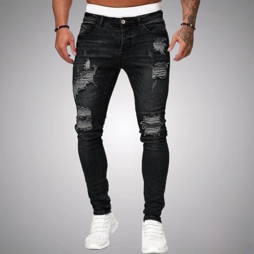 Herren Jeans Zerrissen Slim Fit | Atmungsaktiv Hose