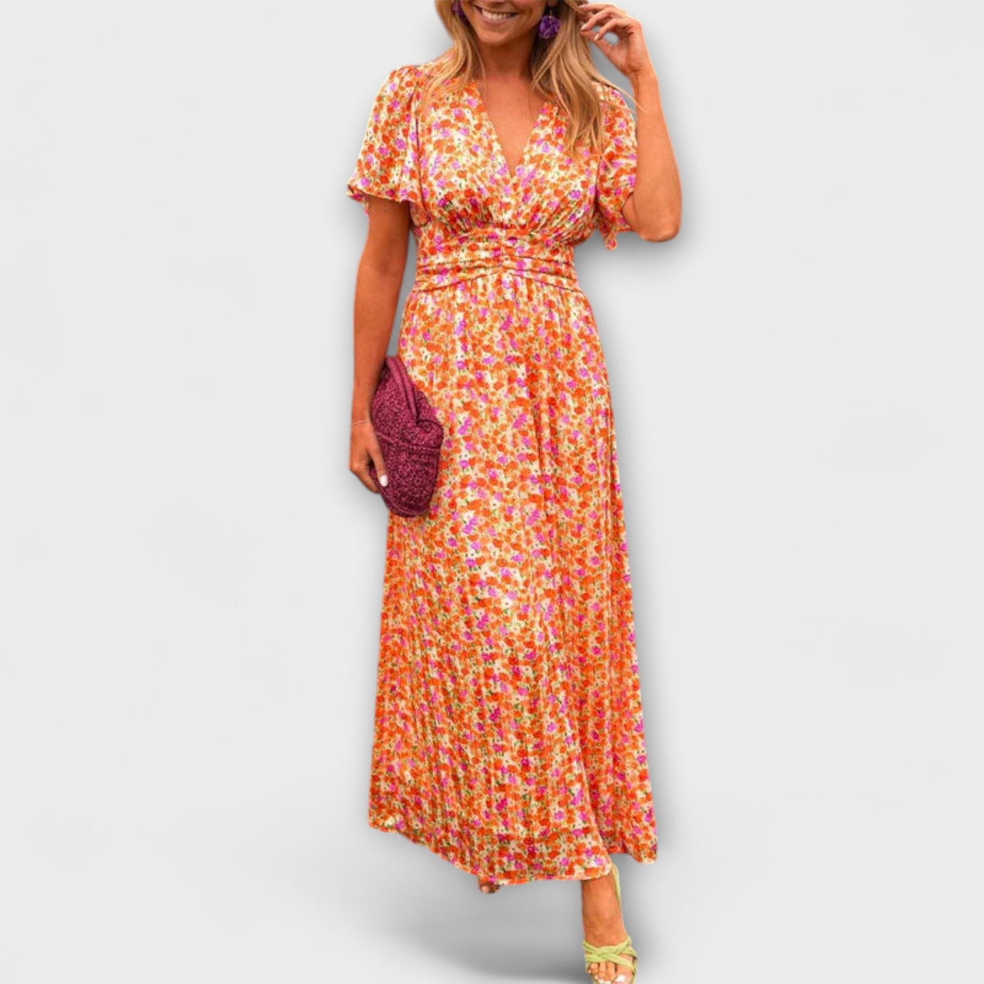 Elsie - Klassisches V-Ausschnitt Kleid