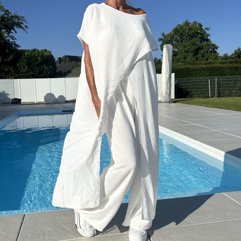 Shelagh – Schulterfreies Oberteil Und Hose Im Satz