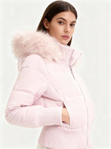 Steppjacke Winter Damen Mit Kapuze in Rosa