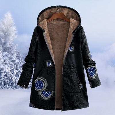 Geblümte Winterjacke mit Kapuze - Leona