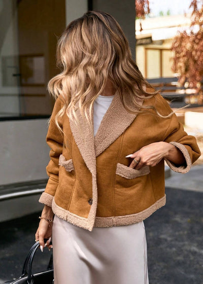 Jacke aus Wildlederimitat mit Shearling-Futter | Eleganter Look | Winterlicher Komfort