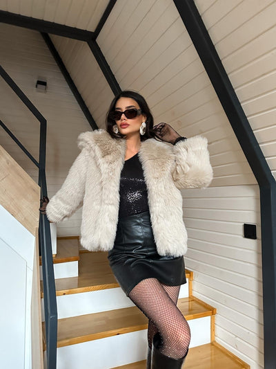 Luxuriöse Kunstfelljacke | Eleganter Schnitt | Zeitloser Stil