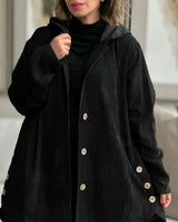 Übergangsjacke Damen mit Kapuze in Schwarz
