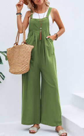 Elke | Festlicher Jumpsuit aus Leinen mit Blütenstickerei
