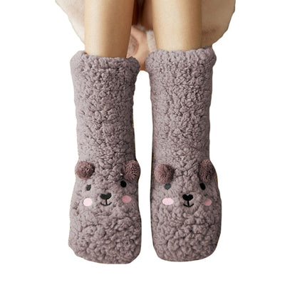 Fluffy™ | dicker Samtfleece-Bär Unisex-Socken