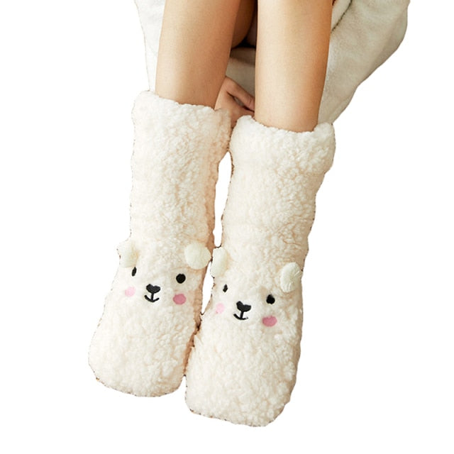Fluffy™ | dicker Samtfleece-Bär Unisex-Socken