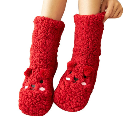 Fluffy™ | dicker Samtfleece-Bär Unisex-Socken