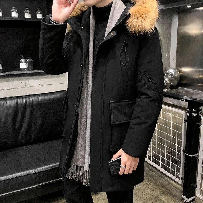 Noah - Winddichte lange Fleecejacke mit Kapuze für Herren