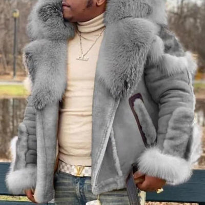 Frank - Plüschige Winterjacke aus Kunstleder