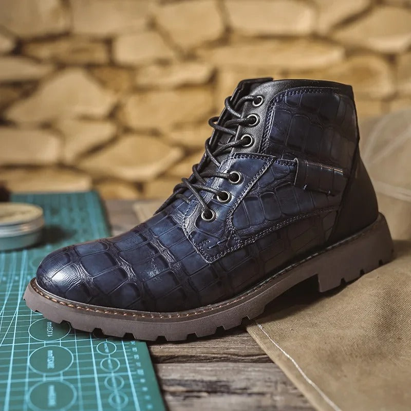 Eli - Retro Leder Knöchel Schnürschuhe