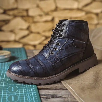 Eli - Retro Leder Knöchel Schnürschuhe