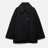 Oversized Stilvolle Damenjacke - Amara in Schwarz