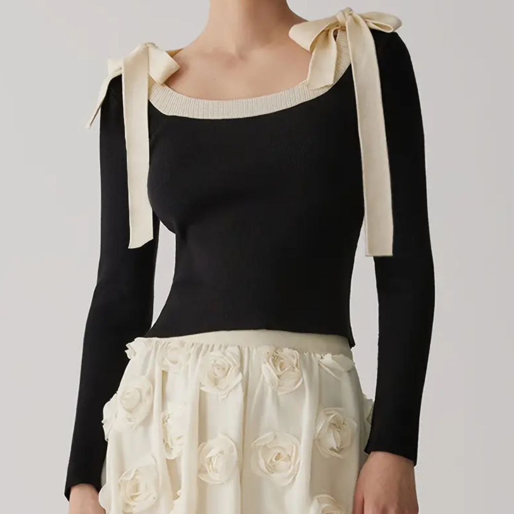 Schleifen-Top mit Rüschen | Feminin und Elegant | Perfekte Passform