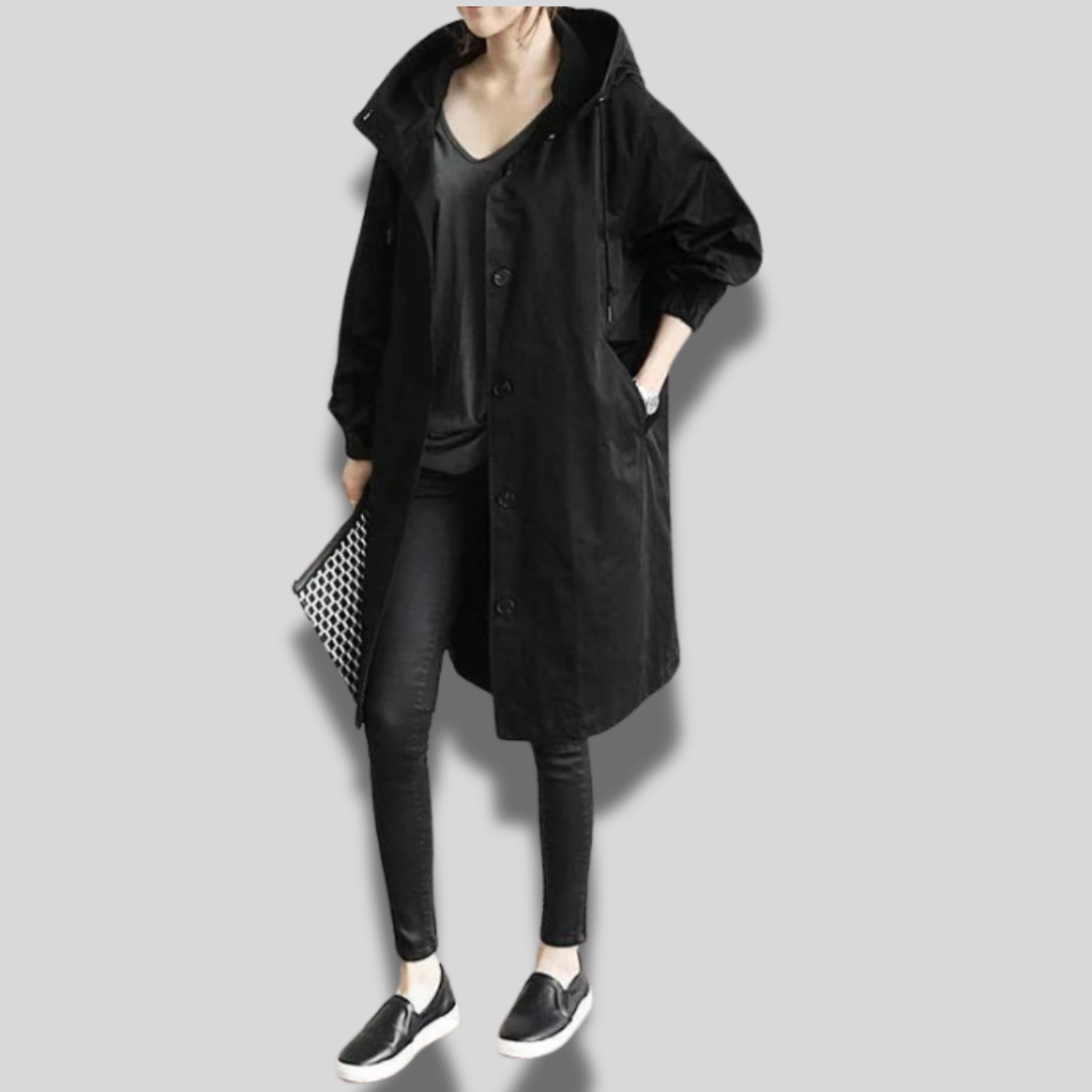 Wasserdichter Mantel mit Kapuze für Frauen - Yasmina