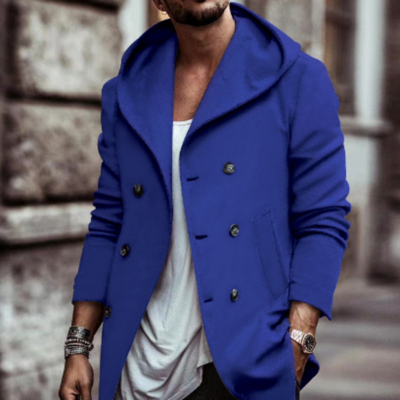 Warmer winddichter Herrenmantel aus Wolle - Siegmar