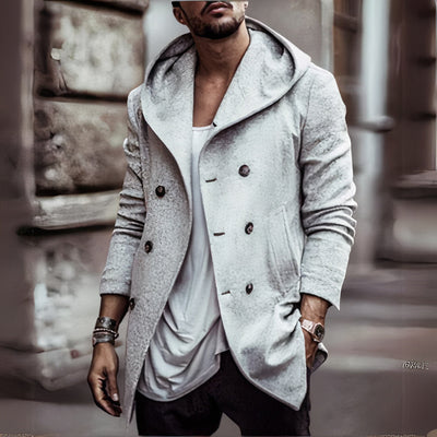 Warmer winddichter Herrenmantel aus Wolle - Siegmar