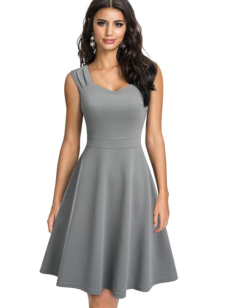 Maya - Damen Freizeit V-Ausschnitt Kleid