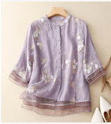 Kourtney – Elegante Damenbluse mit Stickerei in Purple
